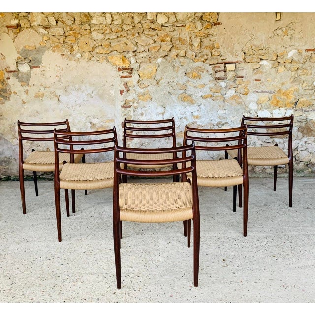 First Edition Rosewood Model 78 Dining Chairs by Niels Møller, 1962-1970, Set of 6 For Sale - Image 18 of 18