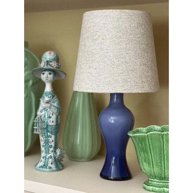 Lindshammar Purple Glass Table Lamp by Gunnar Ander, late 1960s. Not signed. Great vintage condition, no chips, cracks or...