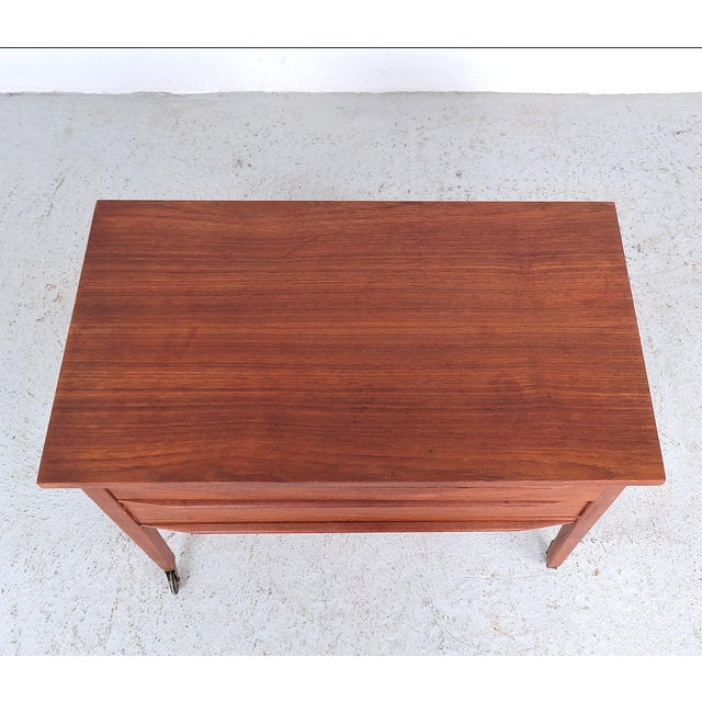 Brown Vintage Danish Sewing Table, 1960s For Sale - Image 8 of 9