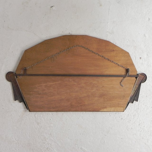 Art Deco Mirror with Faceted Glass and Chrome-Brass Frame, 1930s For Sale - Image 4 of 11