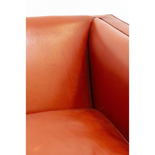 Set of Leather Armchair with Footstool For Sale - Image 3 of 17