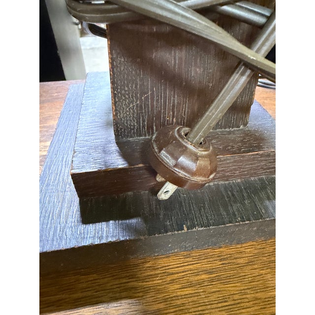 Arts & Crafts Green Slag Glass Table or Desk Lamp For Sale - Image 11 of 11
