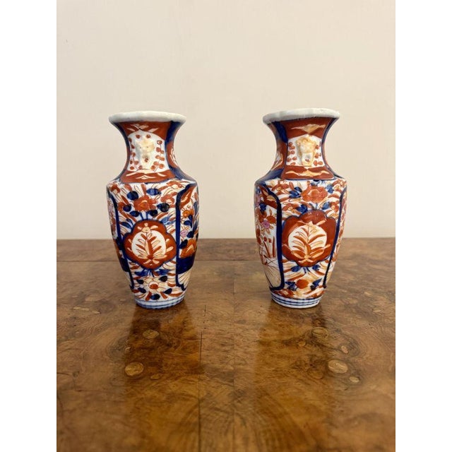 Small Antique Japanese Imari Vases, 1900, Set of 2 For Sale - Image 3 of 5