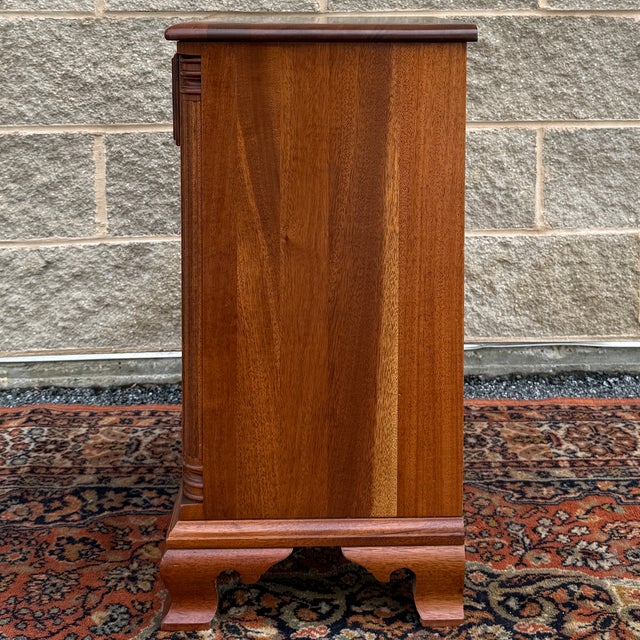 Vintage Kling Furniture Chippendale Solid Mahogany Nightstand With Drawer and Open Cabinet For Sale - Image 13 of 16