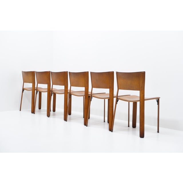 Mid-Century Modern S44 Dining Chairs by Giancarlo Vegni & Gianfranco Gualtierotti for Fasem, Italy, 1980s, Set of 6 For Sale - Image 3 of 15