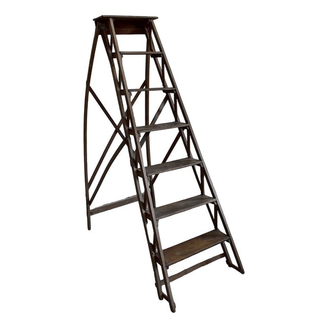 Foldable Beech Business Stepladder, 1940s For Sale