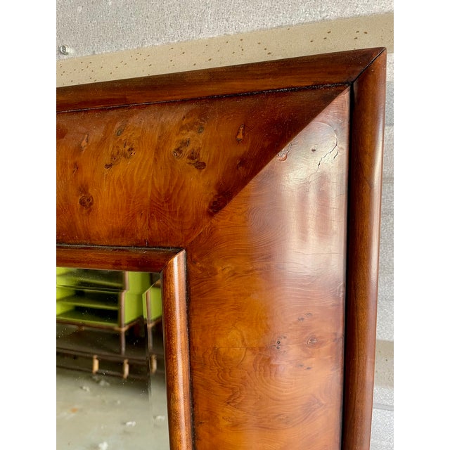 English Large Yew Wood Framed Mirror For Sale - Image 3 of 7