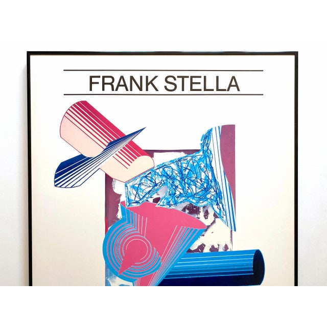 This Frank Stella rare vintage 1985 Modernist lithograph print framed collector's exhibition poster " La Colombra Ladra "...