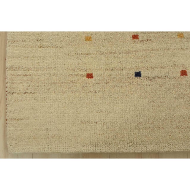 Gabbeh Rug 5’5” X 7’11” Beige Wool Contemporary Hand-Knotted Carpet For Sale - Image 10 of 13