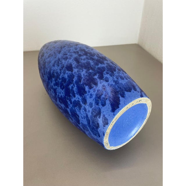 Large Pottery Fat Lava Blue Floor Vase from Scheurich, 1970s For Sale - Image 16 of 18
