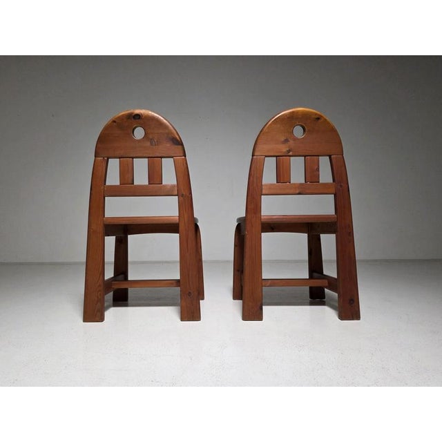 Solid Pine Dining Chairs from Wasa Mōbel, 1970s, Set of 8 For Sale - Image 10 of 13