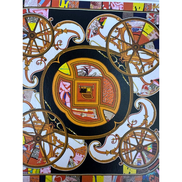 2010s Hermes 2015 Collection Authentic Original Hermès Scarf Art Advertisement Lithograph Featuring Hermès Design For Sale - Image 5 of 5