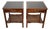 1930s Pair of English Regency Mahogany Green Leather Top Accent Side Tables For Sale