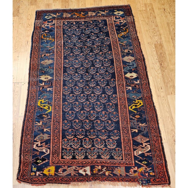 "Late 19th century Persian Kurdish Bidjar area rug, meticulously hand-knotted in northwest Persia. This remarkable Bidjar...