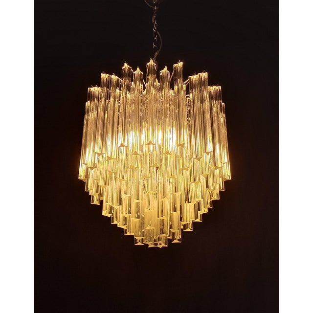 Vintage murano chandelier. With a round, alternating shape, venini-style, from the 1970s, very unique and designer....