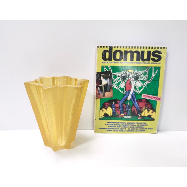 Art Deco Star Shaped Yellow Glass Vase by Pierre Davesn for Daum, 1940s For Sale - Image 4 of 13