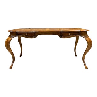 French Provincial Heritage Desk Grand Tour Walnut Writing Desk For Sale