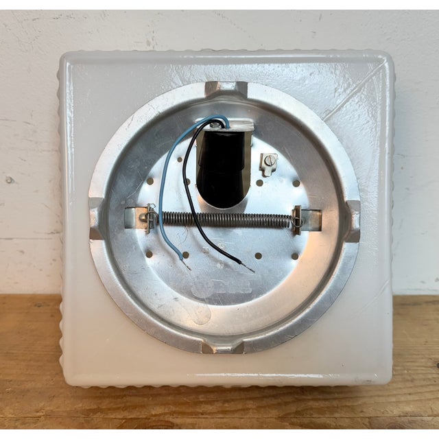 Vintage Milk Glass Wall or Ceiling Light, 1970s For Sale - Image 11 of 14