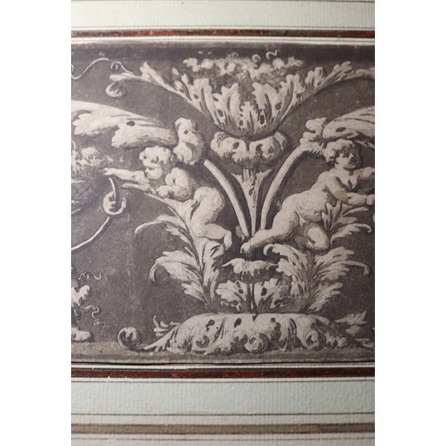 Antique Original 18th Century Italian Design for Frieze Figural Drawing Painting For Sale In New York - Image 6 of 11