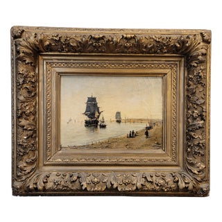 School of Konstantinos Volanakis, The Hybris Ship in Piraeus, 1891, Oil on Canvas For Sale