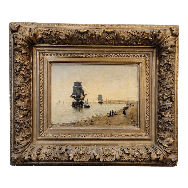 School of Konstantinos Volanakis, The Hybris Ship in Piraeus, 1891, Oil on Canvas For Sale