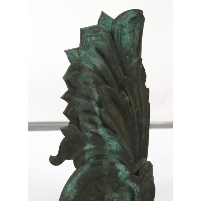 Pair of 13.5 In. Bronze Cartouche Architectural Corner Ornaments For Sale - Image 11 of 15