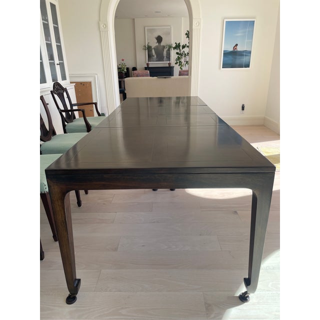 Mid 20th Century 1960s Attributed to Michael Taylor for Baker Pagoda-Style Extension Dining Table For Sale - Image 5 of 7