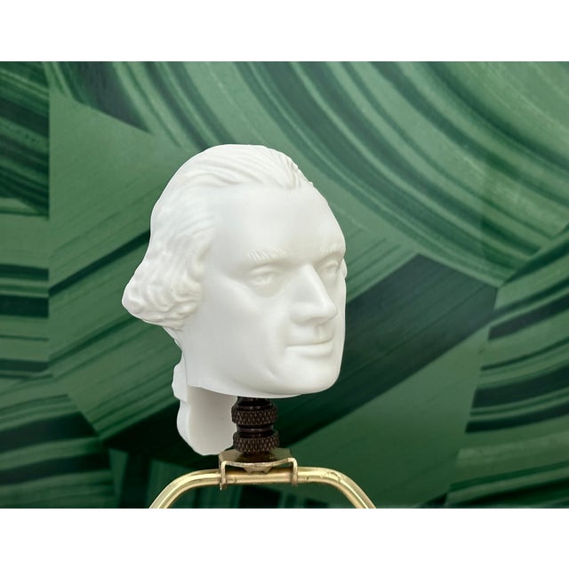 2020s Thomas Jefferson Head Bust Lamp Finial on Bronze Hardware For Sale - Image 5 of 6