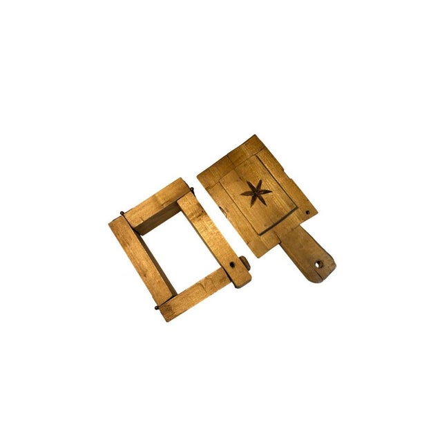 Vintage Wooden Butter Stamp For Sale - Image 4 of 6