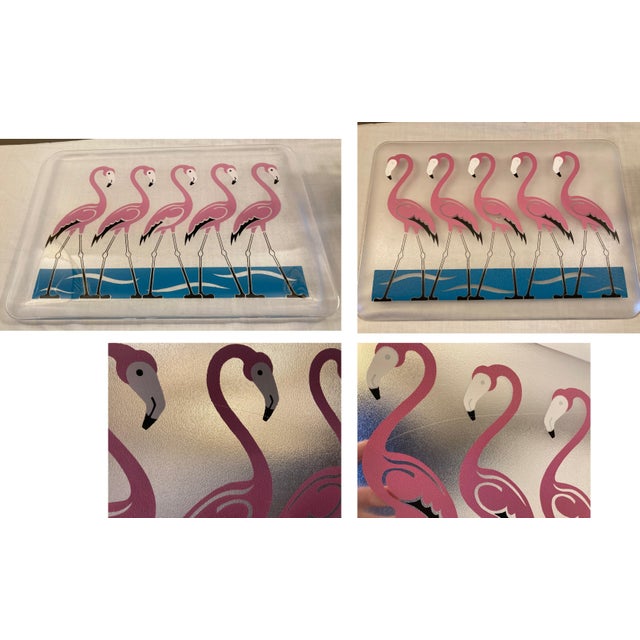 Vintage Acrylic Set of Tumblers, Pitcher & Tray Flamingo Design by h.j. Stotter, 14 Pieces For Sale - Image 9 of 9