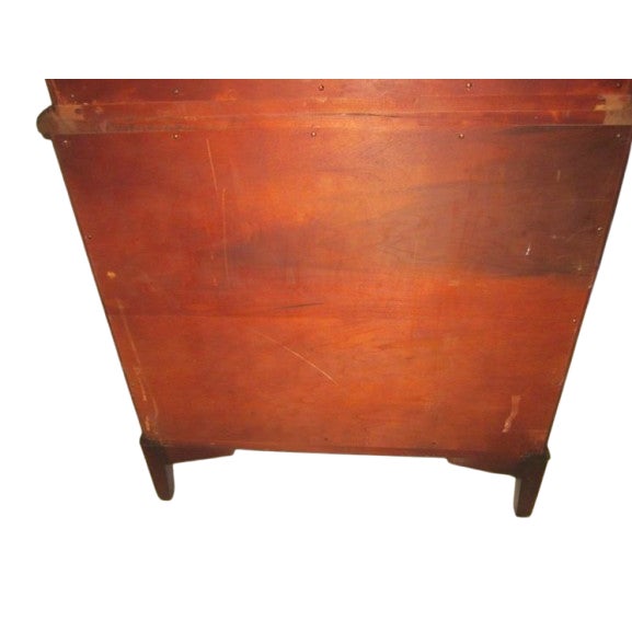1940s Vintage English 6 Drawer High Chest Cherry Wood by White Furniture Co For Sale - Image 9 of 10
