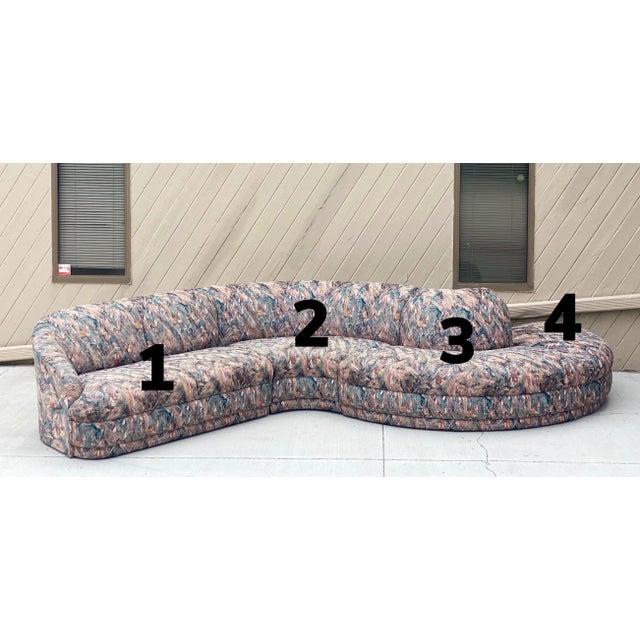 1980s Vladimir Kagan Style Weiman Curved Four-Piece Sectional For Sale - Image 11 of 12