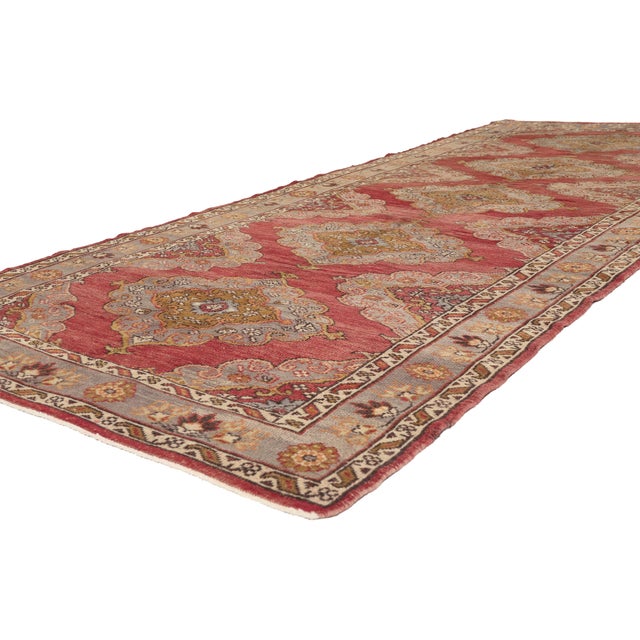 51797 Vintage Turkish Oushak Rug, 04'11 x 11'11. The Anatolian Court: A Vintage Turkish Oushak Masterpiece of Regal...