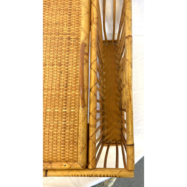 1970's Bamboo Bedroom Tilt Top Tray Table Made in Hong Kong For Sale - Image 12 of 17