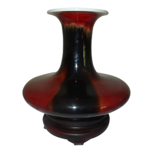 Sang De Bouf and Mirror Black Flambe Vase