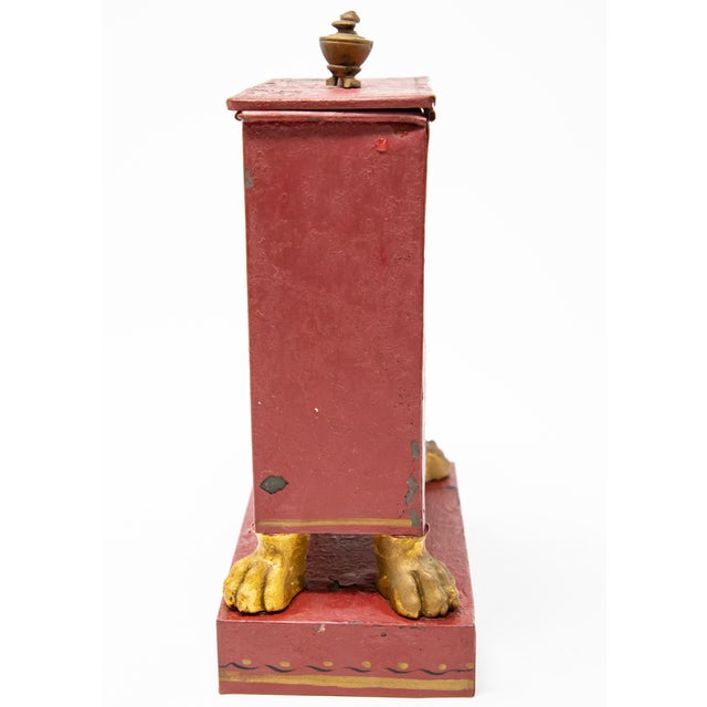 Red and Gold Pocket Watch Safe For Sale - Image 10 of 13