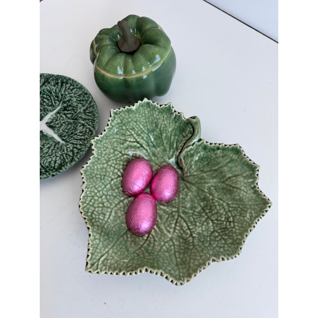 Olive Bordallo Pinheiro Leaf Plate For Sale - Image 8 of 8