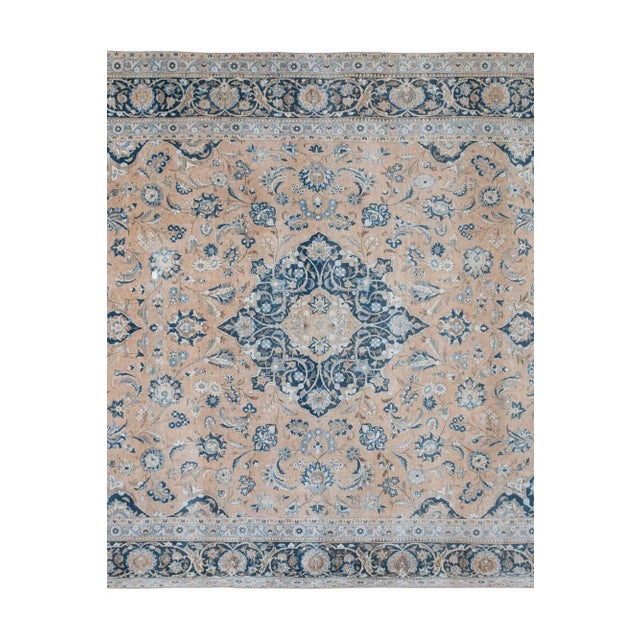 Vintage Handknotted Oversize Blue Turkish Rug For Sale - Image 4 of 13