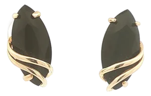 Late 20th Century Pair of Marquise Onyx Wire Wrapped Earrings