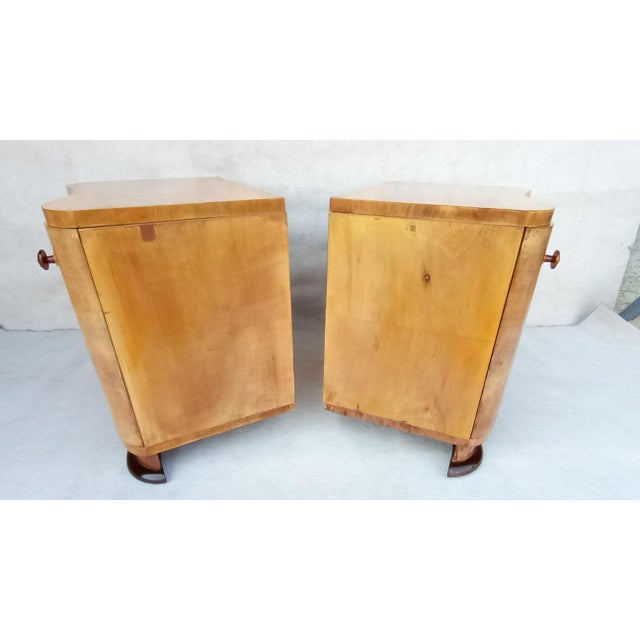 Wood Bedside Tables by Jindrich Halabala for Up Závody, 1950s, Set of 2 For Sale - Image 7 of 13