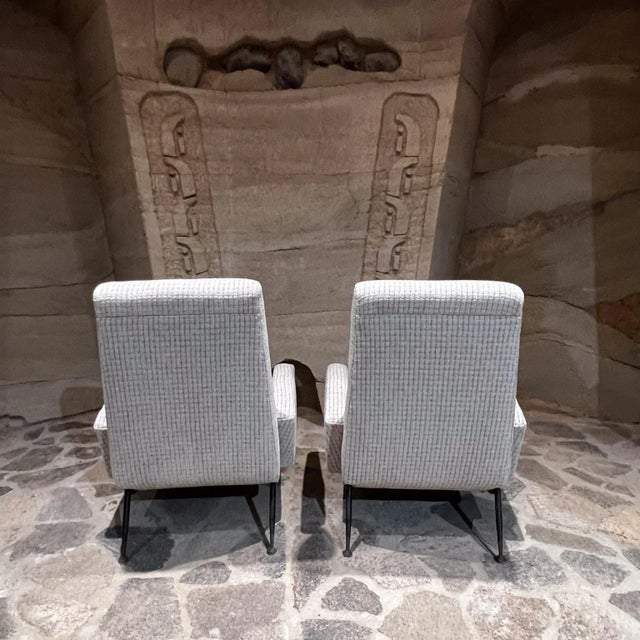 Metal 1950s Exquisite Italian Lounge Chairs Style Gastone Rinaldi by Vico Magistretti For Sale - Image 7 of 12