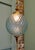 Large French Pale Blue Dimple Globe Pendant Light, 1960 For Sale - Image 6 of 7