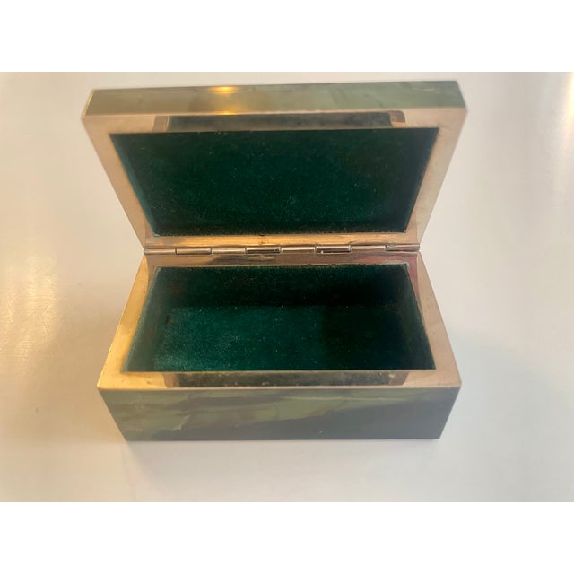 Mineral Box in Green Jasper with Velvet Lining, 1950s For Sale - Image 4 of 11