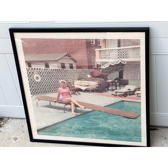 Vintage framed mid-century modern enlarged photograph. It was enlarged from a small photo and printed on a large printer....