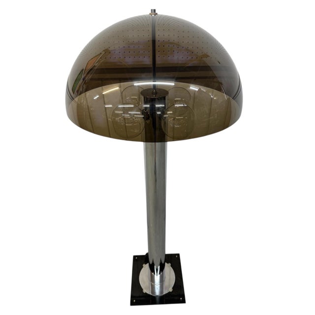 Mid-Century Modern Mushroom Chrome Floor Lamp For Sale - Image 4 of 10