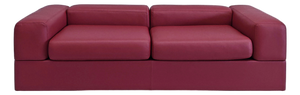 Model 711 Daybed Sofa in Red Leather attributed to Tito Agnoli for Cinova, 1970s