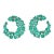 Colombian Emerald & Diamond C-Shape Earring 18k Gold, A Pair For Sale