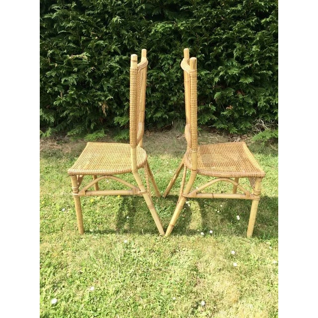 Set of Vintage Rattan Chairs, 1960s For Sale - Image 3 of 10