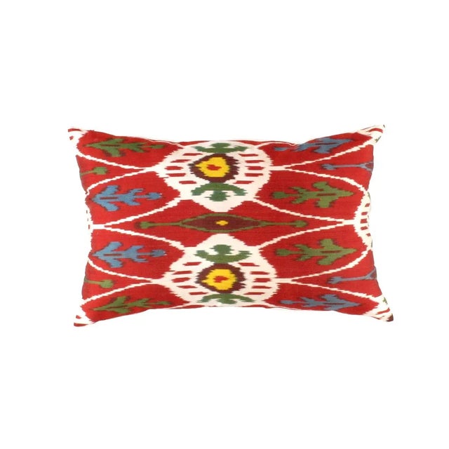 Contemporary Contemporary Pasargad Oasis Collection Silk Velvet Ikat Pillow - 24ʺW × 16ʺH For Sale - Image 3 of 3