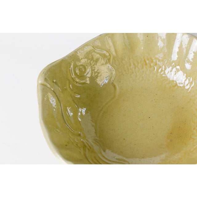 1950s 1950s Mid-Century Modern Aegitna Vallauris French Pottery Fish Bowl in Yellow Glaze For Sale - Image 5 of 15